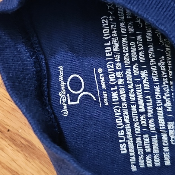 Disney Navy Long Sleeve Tee with Mickey Design 50th Anniversary - Picture 3 of 4